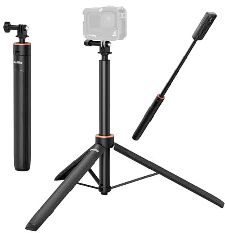 SMALLRIG 59 Selfie-Stativ für GoPro Hero 12/11/10/9, Action 4/5 Pro, unsichtbar für Insta360 X4/X5 Panoramakamera, Verstellbarer Griff für Action-Kameras, VT-08-5284