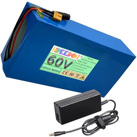 FREEDOH 60V Lithium Battery 60V Lithium Ion Battery 60V 5Ah 7.5Ah 10Ah 12.5Ah 15Ah with Charger for 300W 450W 600W 750W 900W Motor,60V12.5Ah
