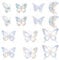 Butterfly Prism Window Stickers, 14Pcs Anti-Collision Rainbow Suncatcher Clings for Glass, 3D Butterfly Static Decals for Bird Strike Prevention, Reusable Non-Adhesive Window Film for Home Decor