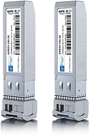 H!Fiber.com HiFiber 10GBASE-BX SFP+ BiDi Singlemode Transceiver Module | Tx1270nm/Rx1330nm Singlemode BiDi, Up to 20km, for Cisco, Ubiquiti UniFi & More