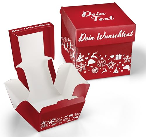 Geschenkbox personalisiert – für Weihnachten, Geburtstag, Hochzeit – Geschenkkiste Pop up zum Befüllen – Boom Explosion Überraschung – (Box 4)
