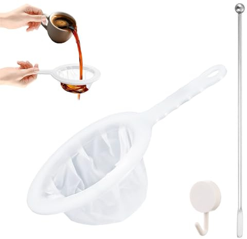 Nylon Fine Mesh Strainer, 400 Mesh Kitchen Sieve, Plastic Household Sieve Fine Meshes, Plastic Food Strainer for Soy Milk Juice Coffee