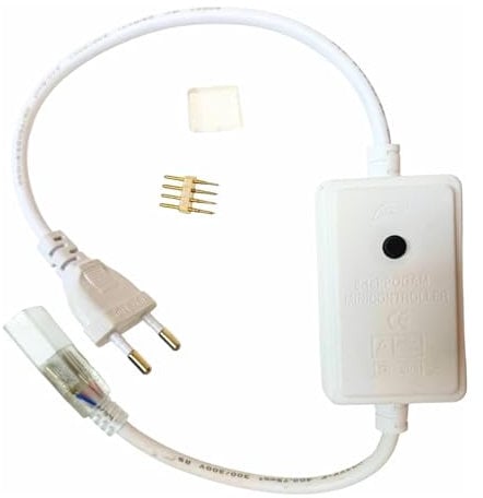 Jandei - Controller RGB per striscia LED RGB 220 V AC. Supporta fino a 400 W e 25 metri di striscia. Include perno connettore e tappo finale.