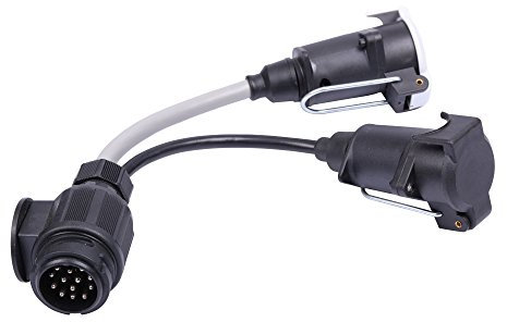 12 V Heavy Duty Adaptor Lead Twin Electrics Car 13 Pin Caravan Twin 7 Pin