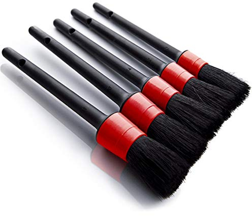 Auto-Detail-Pinsel-Set (5er-Set) – Auto-Detail-Reinigungsbürsten zur Reinigung von Rädern, Motoren, Innenräumen, Emblemen, Innenräumen, Außen, Lüftungsschlitzen