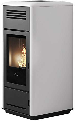 Edilkamin 809190 Milla H 12 Stufa a pellet in ceramica, bianco/A+