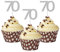 Sumerk 24PCS 70 Cupcake toppers Silver Glitter 70th Birthday Cupcake Picks Anniversary Party Decorations