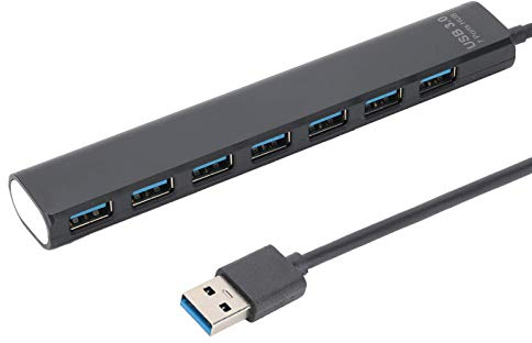 ASHATA USB 3.0 Hub, 7 Port Ultra Slim USB Hub, USB-C Hub Multiport Adapter, für PC Notebook Laptop Ultrabook Tablet PC - bis zu 5 Gbit/s