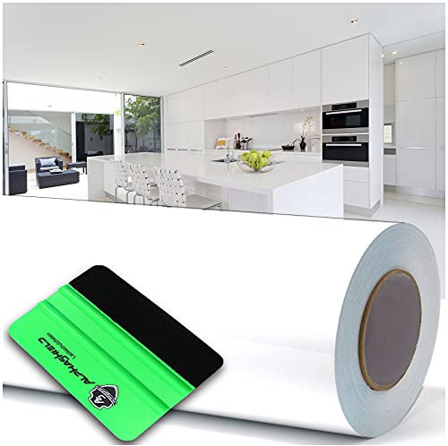 Lámina adhesiva para plóter (10 m x 63 cm, con rasqueta, brillante o mate, para muebles, cocina, baño, decoración, transparente y mate)