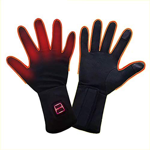 LPCRILLY Elektrisch beheizbare Handschuhe,wiederaufladbar,für Arthritis,ultradünne beheizbare Handschuhe für die Hände am Motorrad oder Fahrrad zum Angeln auf Skifahren,berührbar auf dem Bildschirm S