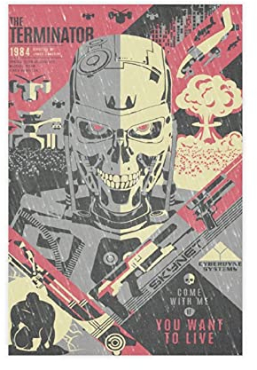 Vintage Classic The Terminator 1984 Retro Filmposter Leinwand Poster Schlafzimmer Dekor Sport Landschaft Büro Raumdekor Geschenk Ungerahmt: 30 × 45 cm