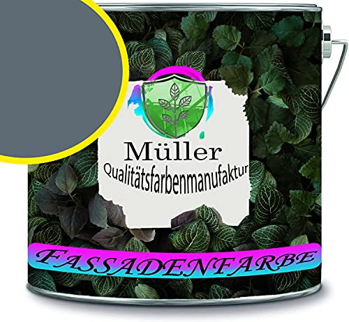 Fassadenfarbe mit Lotuseffekt hochwertige Silikonharzfarbe Sockelfarbe RAL 7031 Blaugrau // Müller Qualitätsfarbenmanufaktur