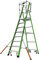 Little Giant Ladders 8 Tread Safety Cage Series 2 Work Platform, Non Conductive Hi Viz Green Fibreglass, Enclosed Safety Cage Work Platform, EN131-7