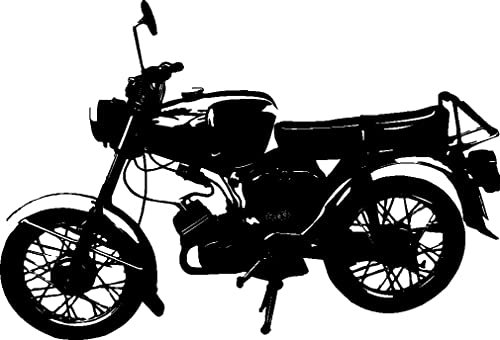 Wandtattoo: DDR Moped mit grosse Tank //Farbe und Größe (Orange - 450 mm x 310 mm)