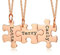 Personalised Best Friend Necklace - Customised Stainless Steel Puzzle Name BFF Necklace for 3, Rose Gold Jigsaw Matching Necklaces for Women Girls, Friendship Necklaces Gifts for Birthday Christmas