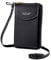PU Leather Phone Bag, Black Crossbody Handbags Wallets Leather Phone Purse with Long Strap for Women (for 6.1 inch Mobile Phones)