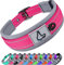 Joytale Collier Chien, Réglable Moyens Collier pour Chien Rembourré, Bandes Réfléchissant, Rose Vif, M
