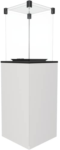 KRATKI Patio Outdoor Moderner Gasheizer 8,2 kW mit Rädern für Gartenterrasse 155 x 48 cm Propan G30/50mbar Powered Manual Control White Glass Panels