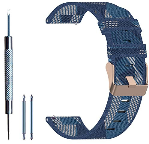 Lijinlan Ersatz-Uhrenarmband für Casio F-91W/ F-93W/ F-94/ F-98W/ F-105W/ F-106W/ W-66/ W-85, 18 mm Nylon-Armband für Casio F91W Serie (blau)