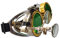 Funky Steampunk Brille Foto Prop Farbige Linsen Punk Eyewear Kostüm Gothic Mode Unisex Brille für Cosplay Kostüm Halloween, GRÜN