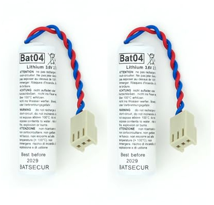 BATSÉCUR - Lot 2 Piles Alarme BAT04 Compatibles BATLi04, D8903, LI04, MGL956439 DAITEM Hager 3.6V 2Ah - 3.6V 2.7Ah Li-SOCl2