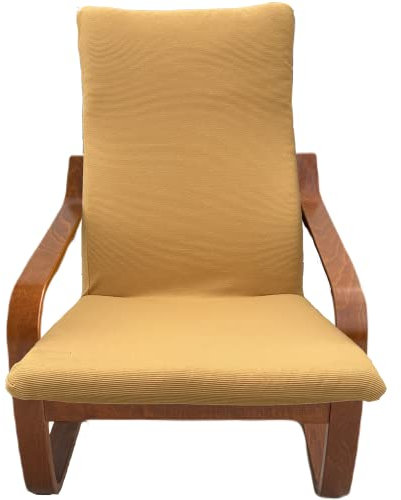 Dorian Home Kissenbezug für Poang-Sessel, aus elastischer Stricktechnik, praktischer Bezug, maschinenwaschbar, bügelfrei (Ocker)