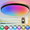 CANMEIJIA LED Deckenleuchte Dimmbar 24W RGB Deckenleuchten 3000-6500K mit Fernbedienung IP44 Deckenlampe Flach Deckenleuchte Bunt für Schlafzimmer Wohnzimmer Badezimmer, Schwarz Ø32cm