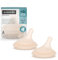 Suavinex, Lot 2 Tetines pour Biberon Anti Colique Zero Zero. Débit Spécial Allaitement (A), Débit Adaptable, Spécifique Bébés Allaités s'Adapte à la Force de Succion du Bébé, en Silicone, +0 M, Light