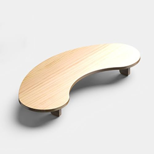 Eck Monitorständer Gebogene Eckmonitorerhöhung aus Massivem Holz, Bogen-Bildschirmständer für Schreibtisch-Büro-Desktop-Organisation, 2 Höhen und 2 Größen Computerregal ( Color : Natural , Size : Smal