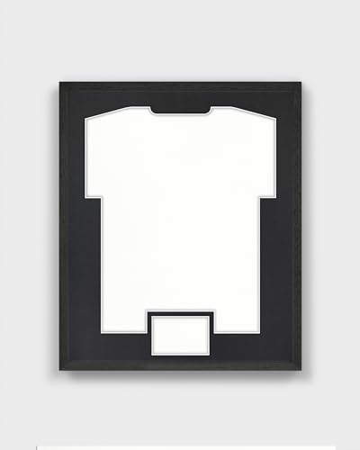ARTIS - Bilderrahmen für Trikot - Trikotrahmen Fußball aus Holz - Objektrahmen 52,5x62,5x3 cm - Handball, Volleyball Trikot Rahmen – Jersey Frame für Sporttrikots – Frametheshirt Basic Schwarz