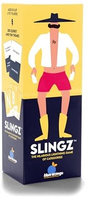 Slingz by Blue Orange Games, Fast and Hilarious Word Card Party Game of Categories for Ages 10 & Up, 2 to 7 Players