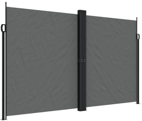 vidaXL Auvent Latéral Rétractable, Brise-Vue de Jardin, Écran de Protection, Écran de Balcon Terrasse Arrière-Cour Extérieur, Anthracite 200x1200 cm