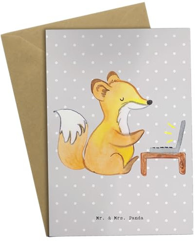 Mr. & Mrs. Panda Grußkarte Programmiererin Herz - Geschenk, Rente, Arbeitskollege, Computerfreak, Klappkarte, Datenverarbeiterin, IT-Spezialistin,