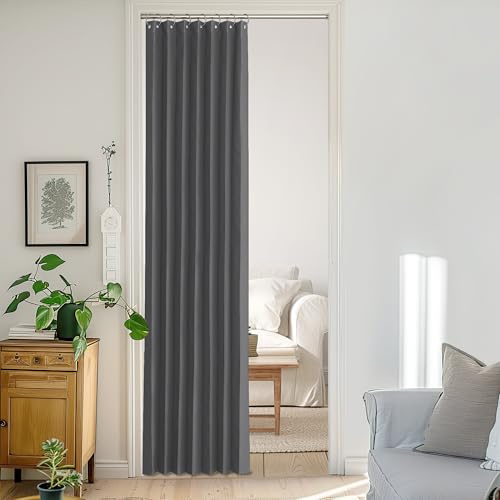 StangH Rideaux d'extérieur Portables pour terrasse – Panneau à Isolation Thermique très résistant avec Embrasse et Crochets pour tonnelle, 96,5 x 203,2 cm (l x L), Gris, 1 Panneau