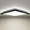 Epochglo Led Deckenleuchte Flach, Badezimmer Deckenlampe Panel, IP54 Wasserfeste,15W 1800LM 4000K, für Bad/Küche/Flur/Keller/Feuchtraum - Ultra Dünn, 22cm, Eckig, Schwarz