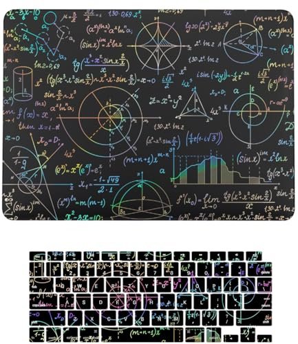 Hard Case Compatible with MacBook Pro 15 Inch Case 2019 2018 2017 2016 Release Model A1990 A1707 with Touch Bar & Touch ID, Plastic Hard Shell Case Cover & Keyboard Cover Skin, Maths