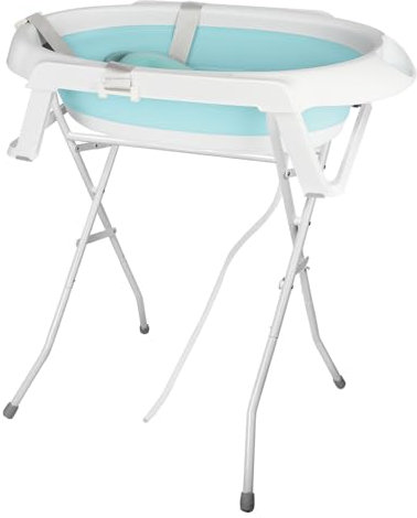 OHMG Babywanne mit Gestell, Baby Wanne,Babywanne mit Ständer,Badewanne mit Gestell,Faltbare Badewanne Baby Groß mit Einsatz