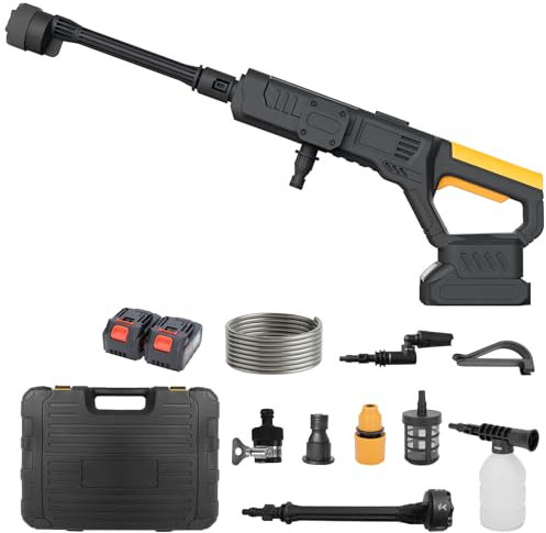 Idropulitrice Portatile a Batteria 21V - 80 Bar con Serbatoio Ricaricabile Senza Fili per Pulizia Giardino Esterno Auto - 7 in 1