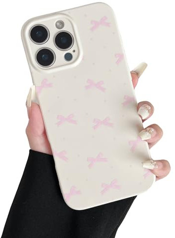 ZTOFERA Hülle für iPhone 16 Pro, Niedliche Coole Band Schleife Weiches Silikon Handyhülle, Schlank Leichte Stoßfest Bumper Schutzhülle für iPhone 16 Pro 6,3- Beige