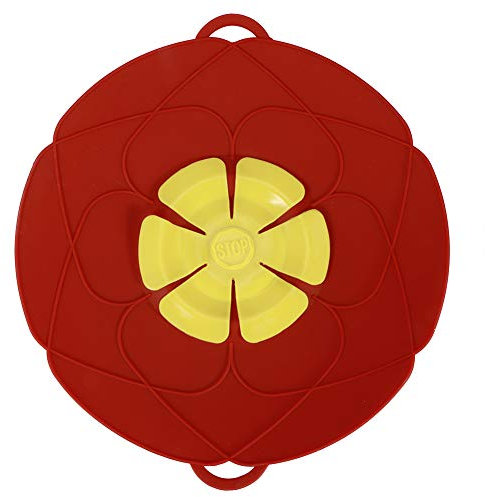 28CM Anti Overflow Dustproof Spill Stopper Silicone Pot Lid Cover Kitchen Cooking ToolsRed