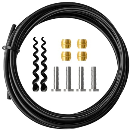 VZU BH90 Hydraulic Brake Hose Kit Includes Olive Connectors Inserts, 3m Bike Disc Brake Hose Compatible with Shimano M506 M596 M615 M666, SRAM, High-Pressure Brake Line for Mountain/Road Bikes