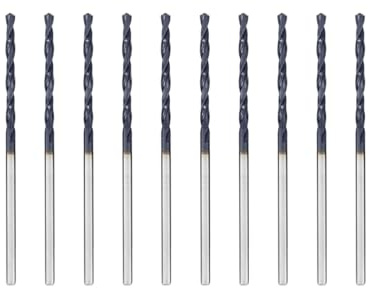 Hilpaty Cobalt Drill Bits 1.5mm x 10pcs M35 HSS Drill Bit for Metal, AlTiN Coating, Standard DIN 338 (1.5mm x 40mm x 10pcs)