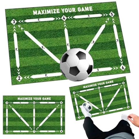 Dwitkul Fußballmatte Training 60 x 90cm Fussball Trainingsmatte Dribbelmatte Fußball Teppich Training Matte Ballkontrolle Übungsmatte rutschfest Kickmatte Soccer Skills Football Mat