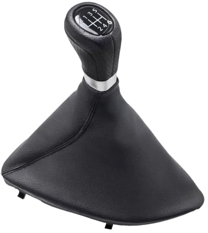 MospdyGear 6-Gang-Schaltknauf set Schwarz, Ersatz für 1 Series E81 E82 E87 E88 2004-2011, Lederknauf, Schalthebelmanschette