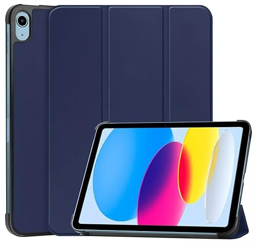 Techsuit für iPad 10 2022 und iPad 11 2025 Hülle mit 360 Schutz, Verstellbarem Ständer, Mikrofaser Innenfutter, Schlankem Design, Anti Fingerabdruck, FoldPro Series, PU Leder, Blau
