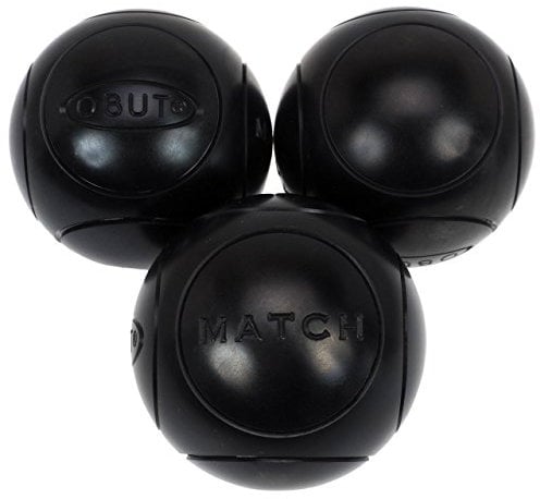 Obut Pétanque-/Boccia-/Boule-Matchkugeln, halbweich, 73 mm, Schwarz, schwarz, 700g