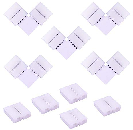 BoHong RGBW LED Streifen Eckverbinder 5-Polig Schnellverbinder 12mm Breit SMD 5050 Stripe Verbinder L Strip Anschluss Band Verteiler Steckverbinder