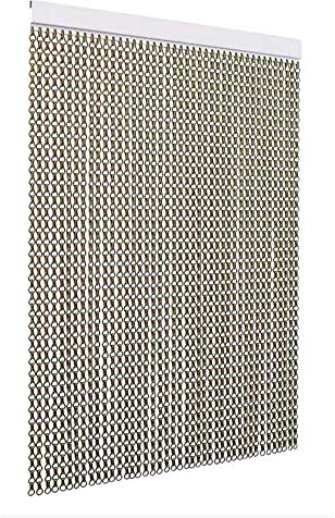 TENDAGGIMANIA Rideau Anti Moustique en Aluminium Anticorrosion - Couleur Marron - Taille L.100 x H.220 CM -Rideau de Porte Anti Mouche Modele Chaîne pour Extérieure/Intérieure Personnalisable