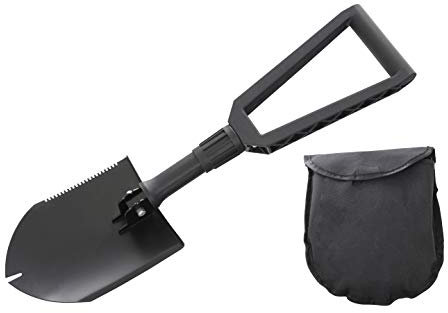 Overland Vehicle Systems Pala multifuncional de estilo militar con funda de transporte de nailon universal