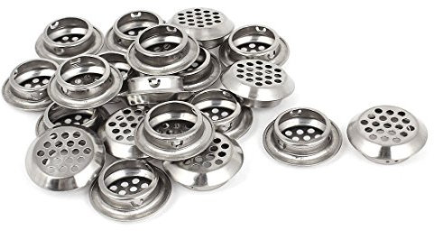 GOODCHANCEUK - Rejillas de ventilación perforadas de acero inoxidable, 30 unidades, para armarios, zapateros, etc. Color plateado.